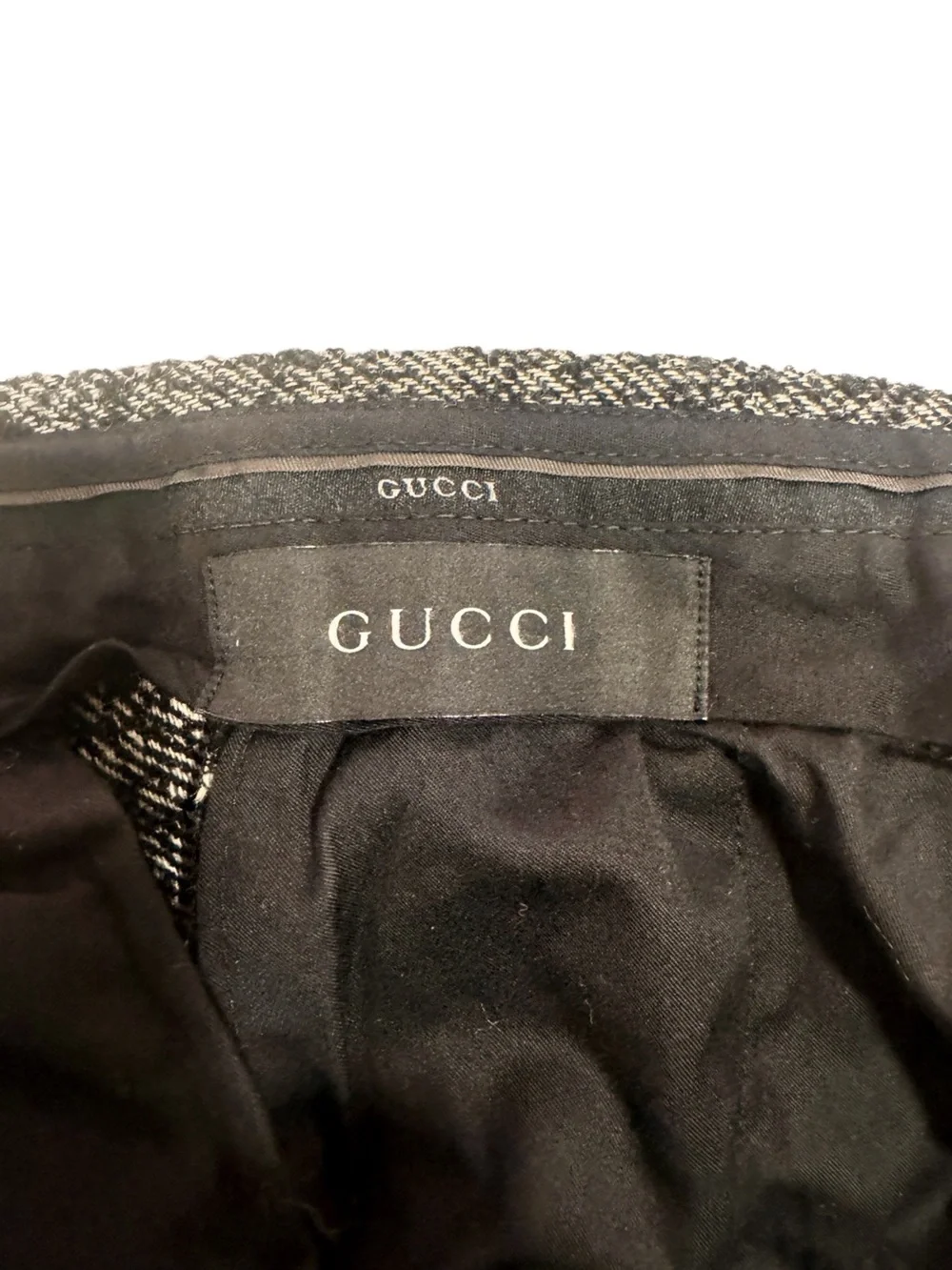 Gucci Black and Gray Tweed Men's Dress Pants